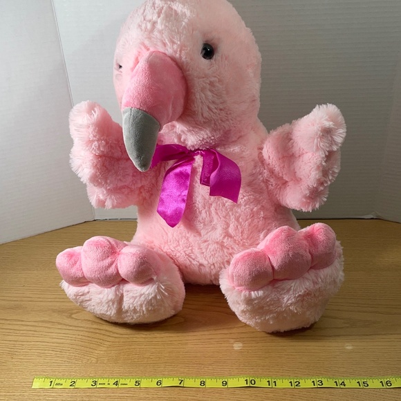 Dan Dee Pink Flamingo Plush Tootsie Footsie Stuffed Animal Large 16" Soft Cuddly - Picture 8 of 8